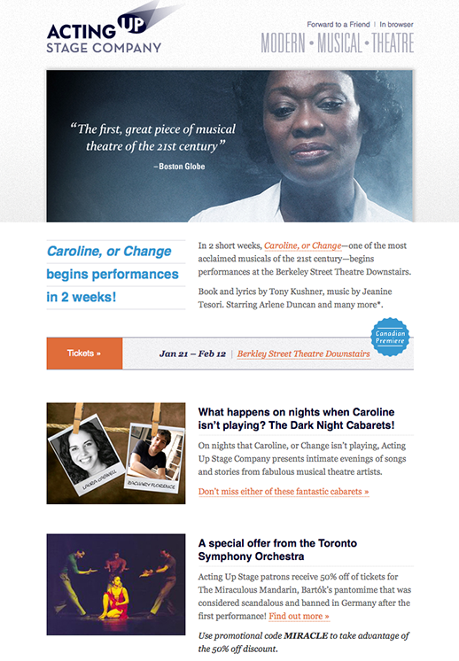 Email Marketing: Acting Up Stage Company