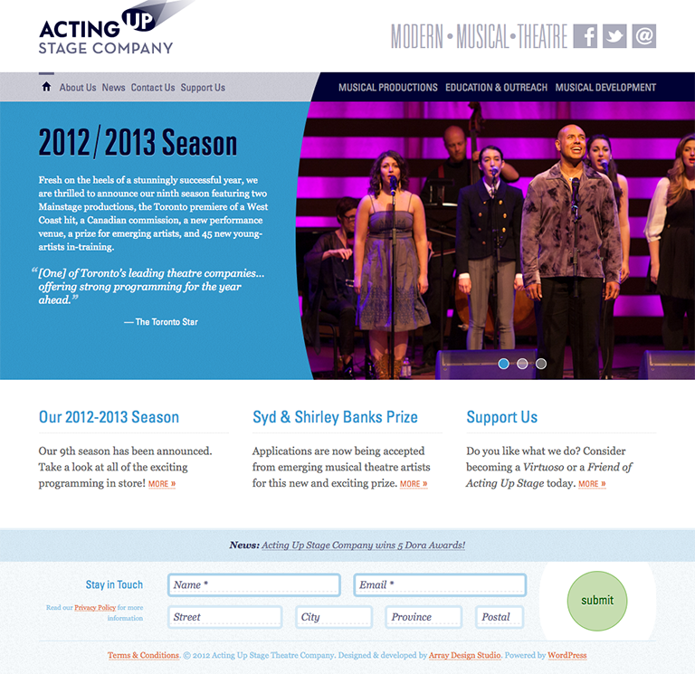 Interactive Design: Acting Up Stage Company