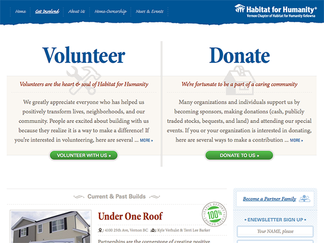 Interactive Design: Habitat for Humanity Vernon BC