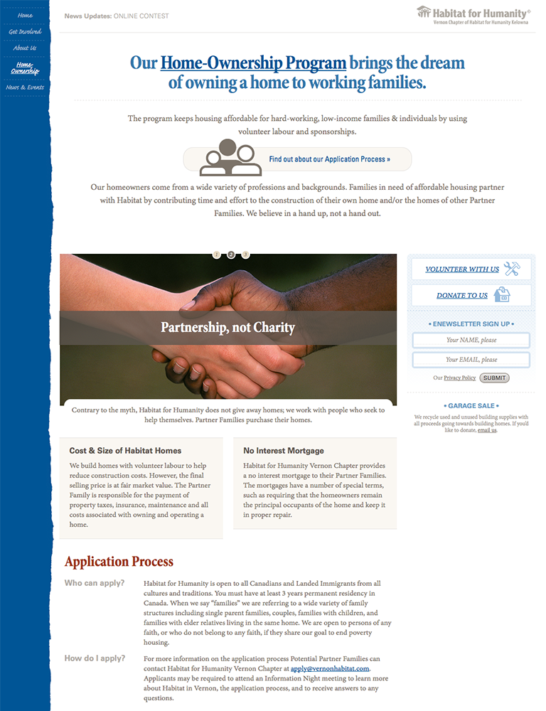 Interactive Design: Habitat for Humanity Vernon BC